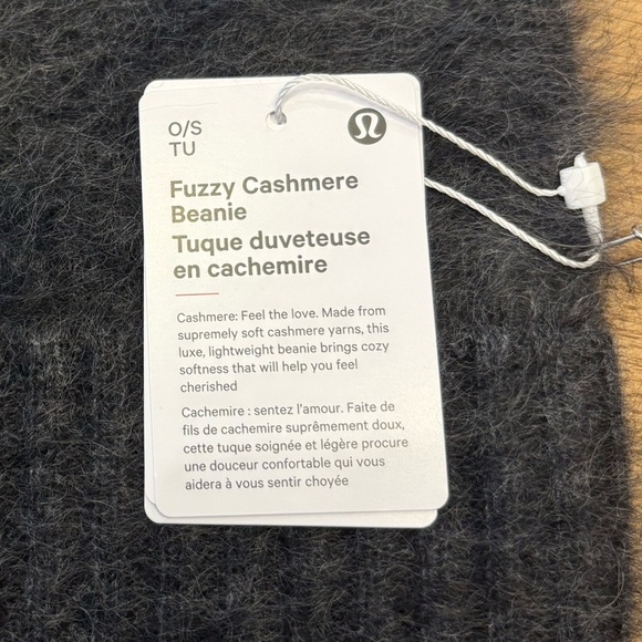 NWT Lululemon Fuzzy Cashmere Beanie In Heathered Light Onyx main image 6